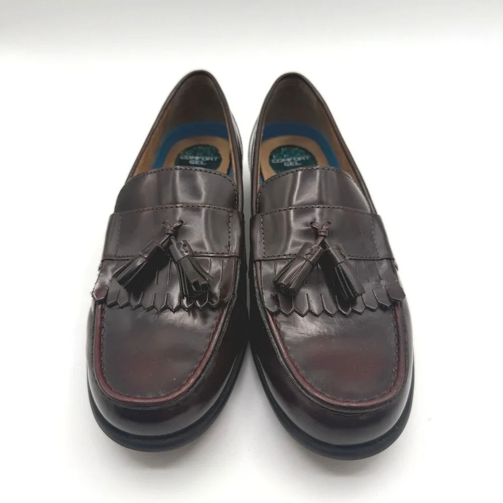 Nunn‎ Bush Loafers Mens 8.5M Burgundy Tassel Kiltie Comfort Gel Dress Shoes